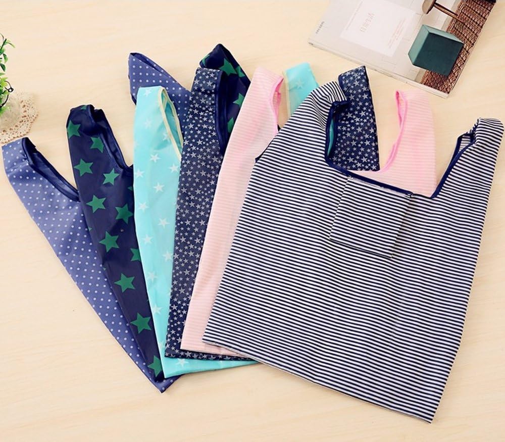4 Pack Foldable Shopping Bags Reusable Eco-friendly Grocery Tote Bags Shopper Bag Folding into Attached Pouch V1259-DP01-A-3585