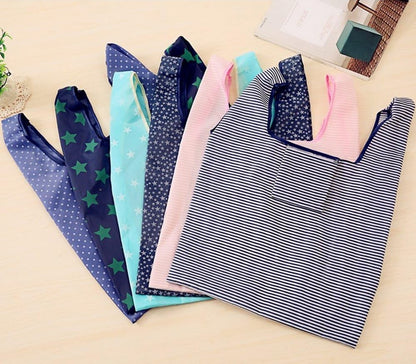 4 Pack Foldable Shopping Bags Reusable Eco-friendly Grocery Tote Bags Shopper Bag Folding into Attached Pouch V1259-DP01-A-3585