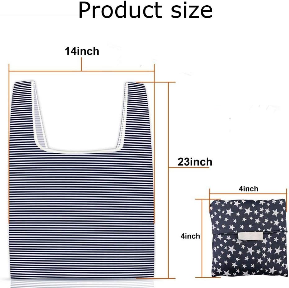4 Pack Foldable Shopping Bags Reusable Eco-friendly Grocery Tote Bags Shopper Bag Folding into Attached Pouch V1259-DP01-A-3585