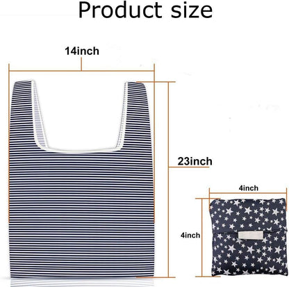 4 Pack Foldable Shopping Bags Reusable Eco-friendly Grocery Tote Bags Shopper Bag Folding into Attached Pouch V1259-DP01-A-3585