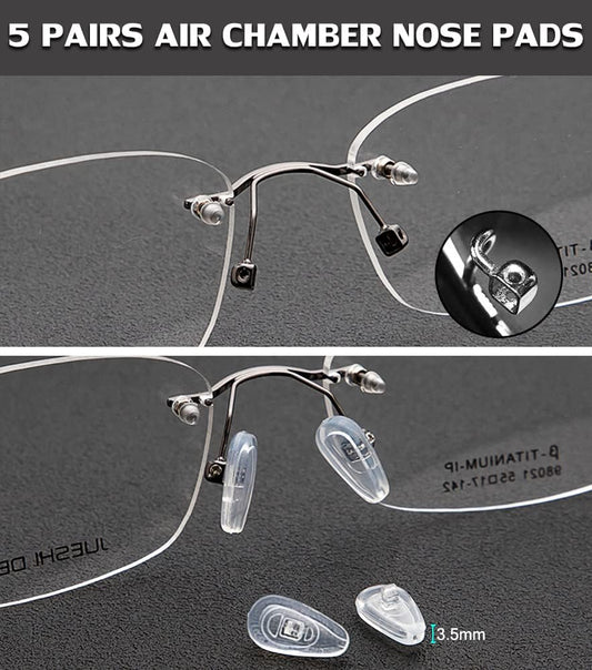 5 Pairs of Eyeglass Nose Pads, Upgraded 15x8mm Soft Silicone Air Chamber Eyeglasses Nose Pads, Screw-in V1259-DP01-A-3610