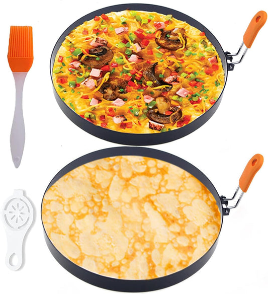 Large 2 Packs 8" Omelette Ring for Griddle,Stainless Steel 8 Inch Griddle Omelet Rings,Non-Stick Pancake Egg V1259-DP01-A-3616