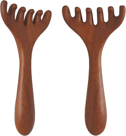 Head Massager Scalp 2 Pack, Protable Head Scratcher Massager for Relaxation & Stress Reduction, Wood Comb V1259-DP01-A-3618