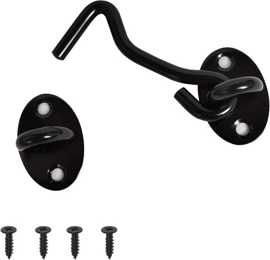 3-inch Heavy Duty Hook and Eye Latch - 1x Barn Door Lock, 4X Mounting Screws - Stainless Steel Hooks for V1259-DP01-A-3626