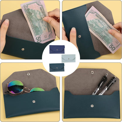 3PCS Leather Cash Envelope Wallet, Reusable Cash Envelope Wallet for Travel and Budgeting V1259-DP01-A-3627