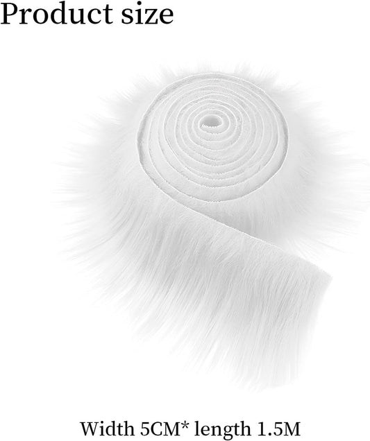 2x59 Inch Shaggy Faux Fur, Plush Faux Fur Fabric Strips, Super Soft Craft Precut Strip for DIY Craft Cosplay V1259-DP01-A-3638