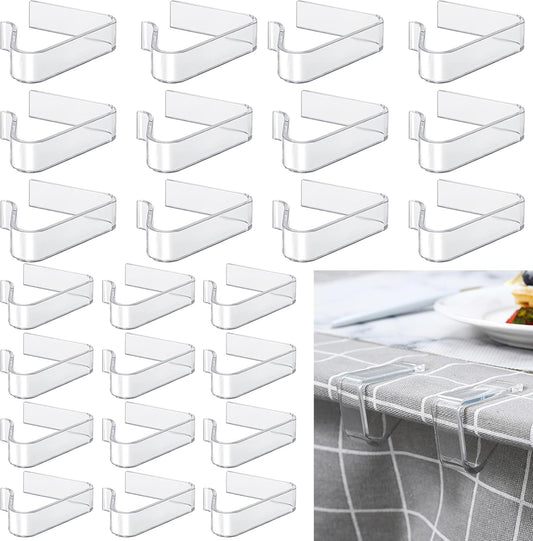Table Cloth Clips, 24PCS Plastic Transparent Picnic Tablecloth Clips Large Windproof for Christmas Home V1259-DP01-A-3639