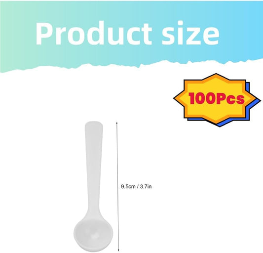 Measuring Spoons Set, 100Pcs PVC Fertilizer Spoon, High Temperature Resistance Measuring Spoon Long Handle V1259-DP01-A-3640