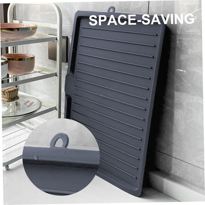 Dish Drain Board Tilt PP Dish Drainer 17.6x12.2x1.2in Quick Dry Dish Drain with Drain Port Multipurpose Dish V1259-DP01-A-3641