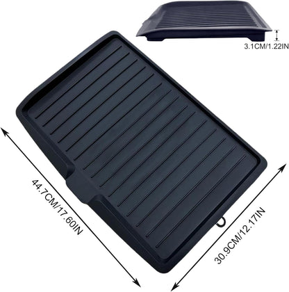 Dish Drain Board Tilt PP Dish Drainer 17.6x12.2x1.2in Quick Dry Dish Drain with Drain Port Multipurpose Dish V1259-DP01-A-3641