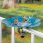 Deck Mounted Bowl Bird Bath for Railing Large 33cm Balcony Clearance Modern Bird Waterer with Stake Clam for V1259-DP01-A-3642