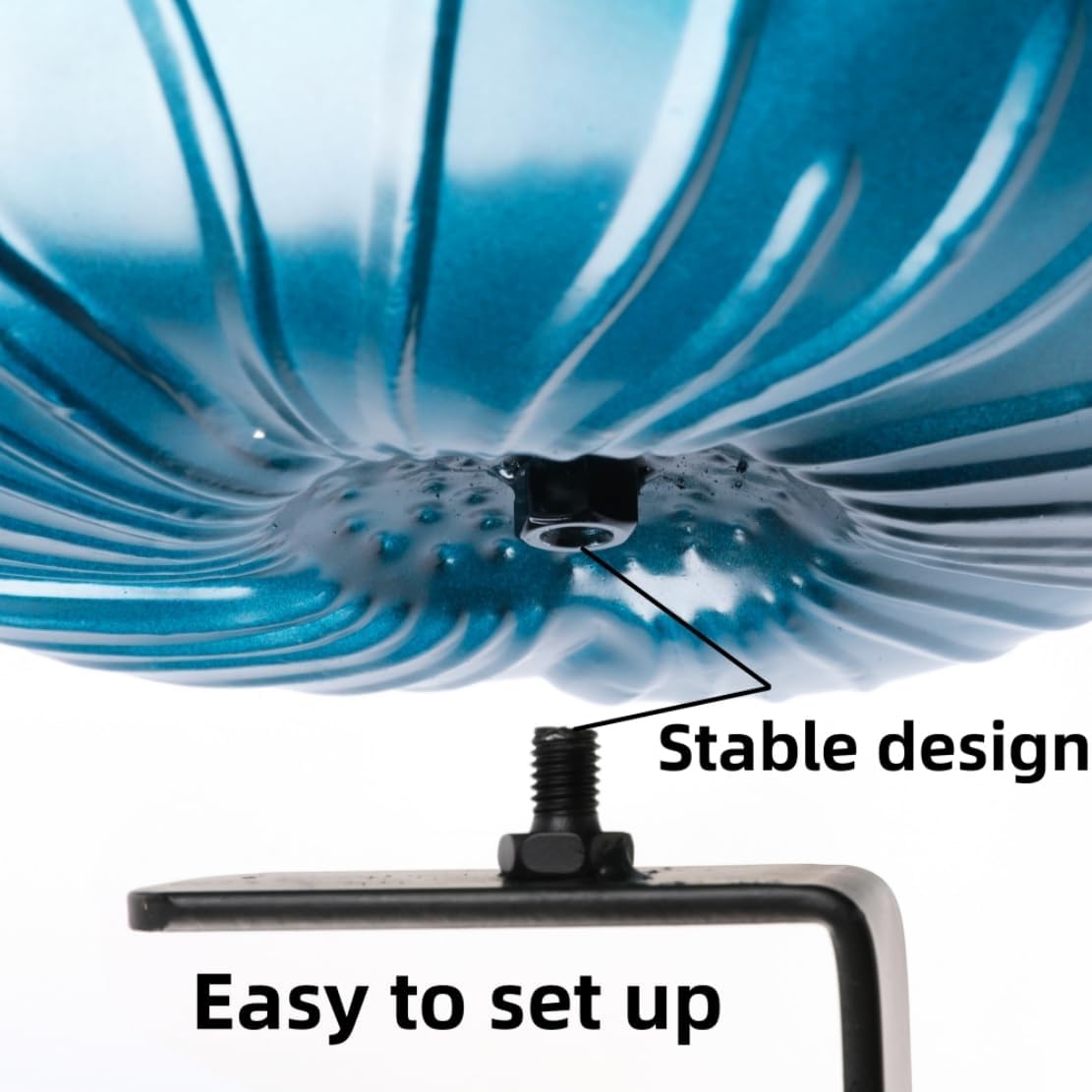 Deck Mounted Bowl Bird Bath for Railing Large 33cm Balcony Clearance Modern Bird Waterer with Stake Clam for V1259-DP01-A-3642