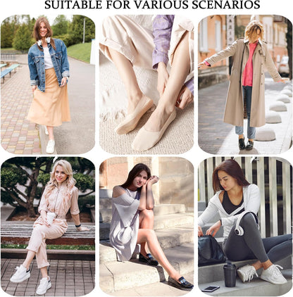 6 Pack No Show Socks Women Thin Socks Low Cut Liner Socks Non Slip Invisible for Flats Boat V1259-DP01-A-3643