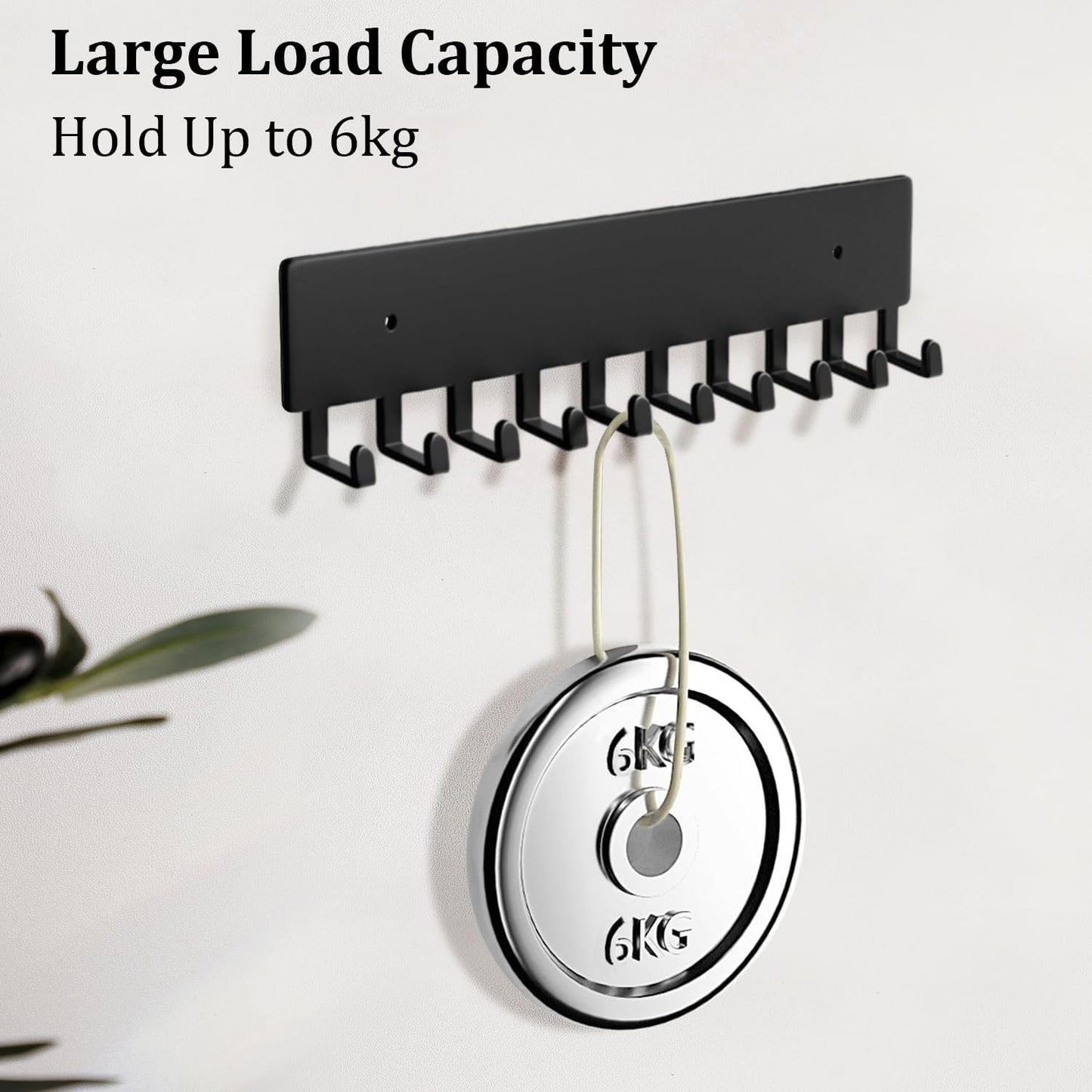 Wall Mount Key Holder with 10 Hooks - Key Rack for Entryway, Hallway, Office, Kitchen - Screw Mounted, V1259-DP01-A-3651