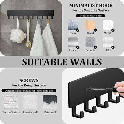 Wall Mount Key Holder with 10 Hooks - Key Rack for Entryway, Hallway, Office, Kitchen - Screw Mounted, V1259-DP01-A-3651