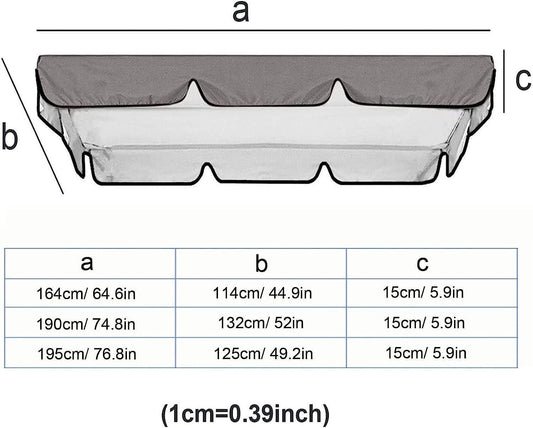 Porch Swing Canopy, Outdoor Swing Cover Replacement Canopy, Swing Canopy Cover Replacement 420D, Top for V1259-DP01-A-3655