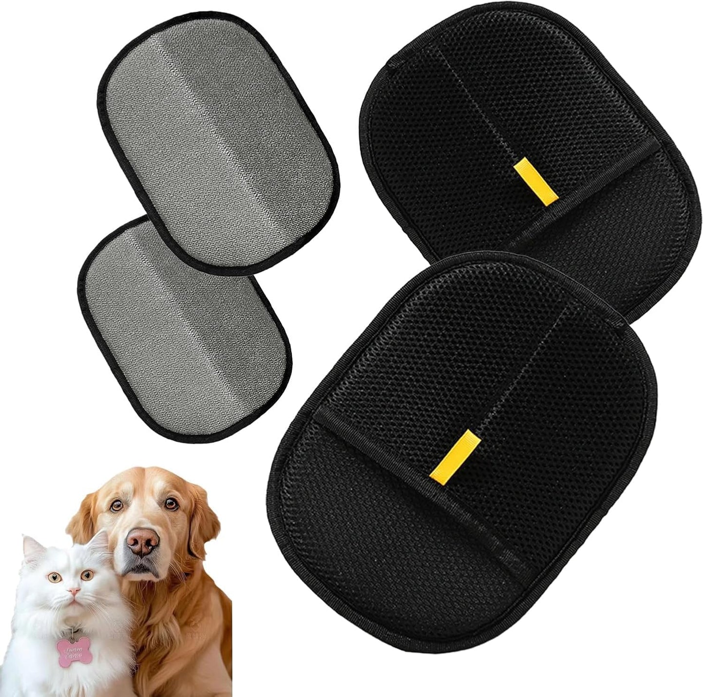 Double-Sided Pet Grooming Gloves - Electrostatic Hair Removal Tool, Cat & Dog Grooming (Plus size(2pcs)) V1259-DP01-A-3660