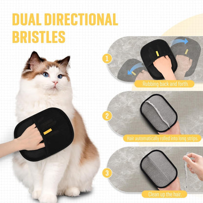 Double-Sided Pet Grooming Gloves - Electrostatic Hair Removal Tool, Cat & Dog Grooming (Plus size(2pcs)) V1259-DP01-A-3660