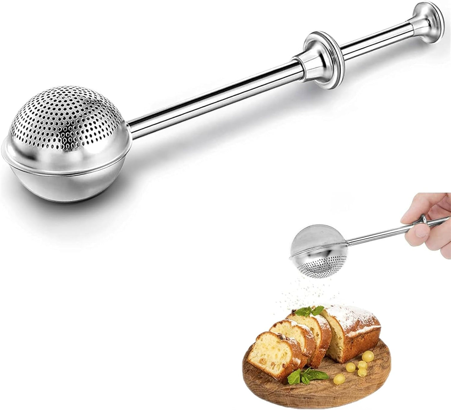 Powdered Sugar Shaker Duster Stainless Steel Dusting Wand Flour Sifter for Baking Flour Spices Baking Tools V1259-DP01-A-3662