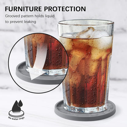 Silicone Coasters [6 Pack] Coasters with Holder - Drinking Coasters - Cup Mat for Drinks - Live for Hot or V1259-DP01-A-3667