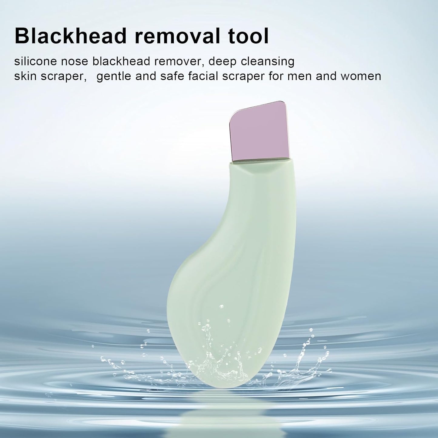 Blackhead Remover, Silicone Nose Blackhead Scraper, Deep Clean Skin Pore Spatula, Face Spatula, Green V1259-DP01-A-3671