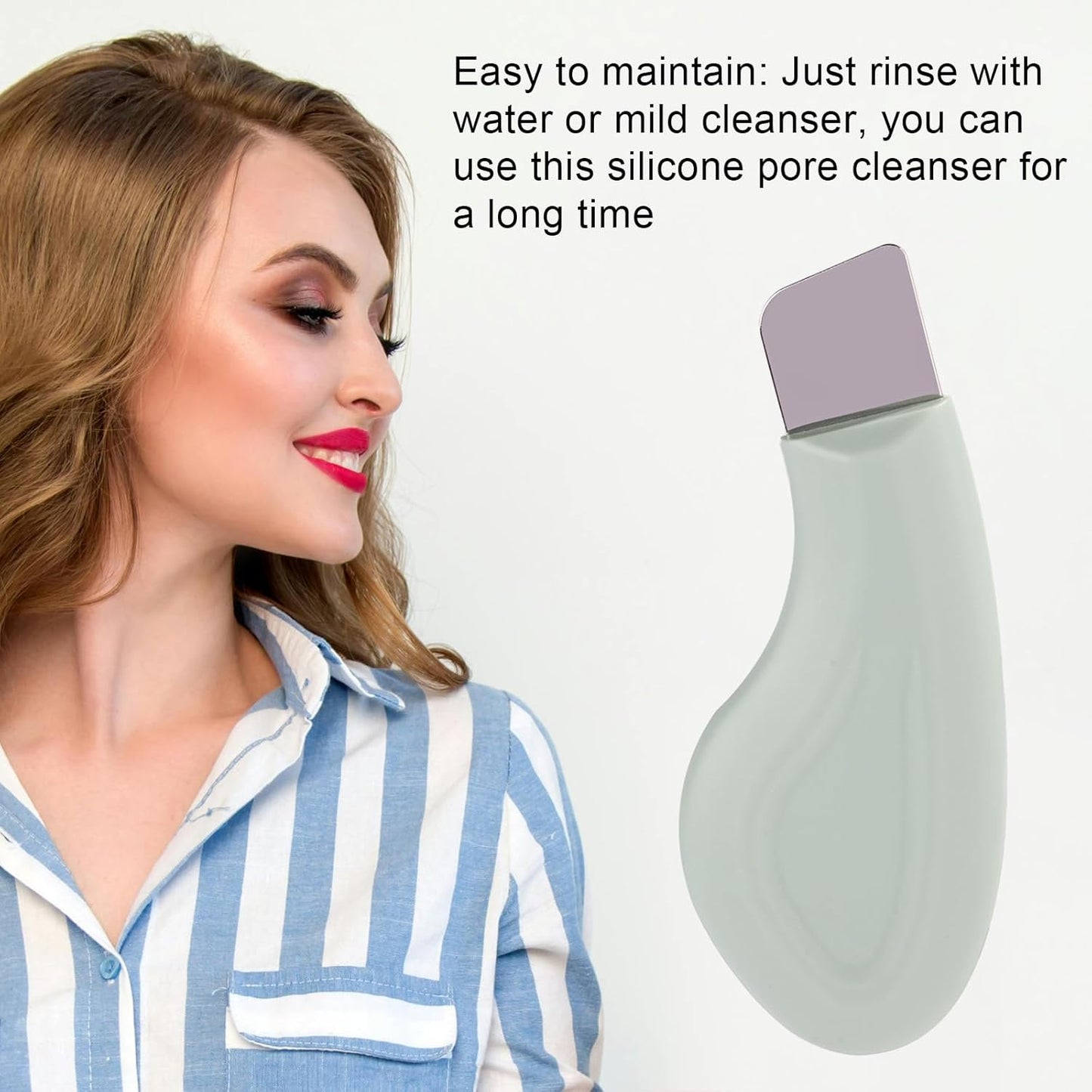 Blackhead Remover, Silicone Nose Blackhead Scraper, Deep Clean Skin Pore Spatula, Face Spatula, Green V1259-DP01-A-3671