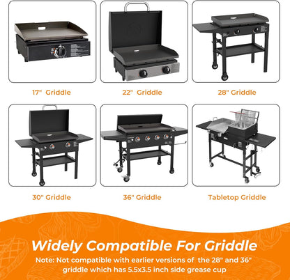 Silicone Grease Cup Liners 2-Pack: Blackstone Griddle Accessories - Reusable Foldable Drip Pan Liners for V1259-DP01-A-3672