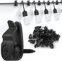 Outdoor String Lights Clips, Weatherproof Cable Hanger Hooks for Hanging Fairy Lights, Holiday Decor - Black, V1259-DP01-A-3673