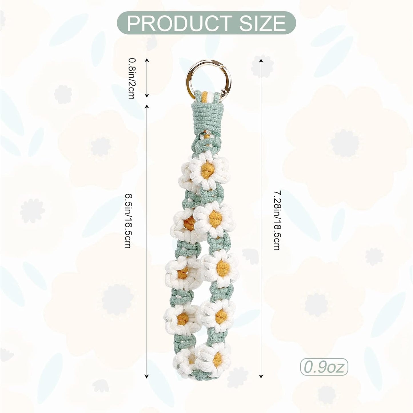 Boho Macrame Keychain Wristlet Keychain Weave Exquisite Keyring Holder Bracelet Handmade Wrist Lanyard for V1259-DP01-A-3675