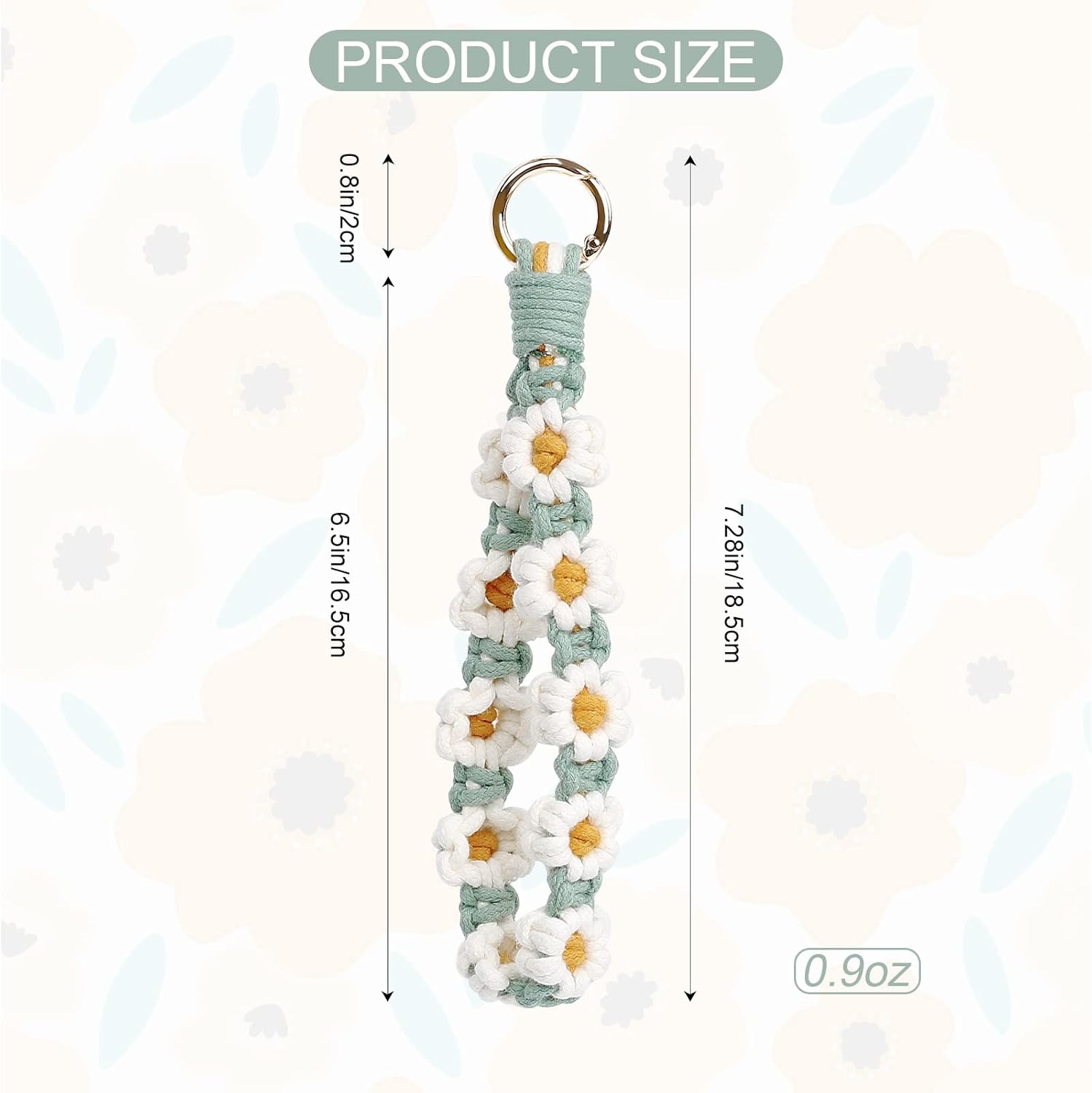 Boho Macrame Keychain Wristlet Keychain Weave Exquisite Keyring Holder Bracelet Handmade Wrist Lanyard for V1259-DP01-A-3675