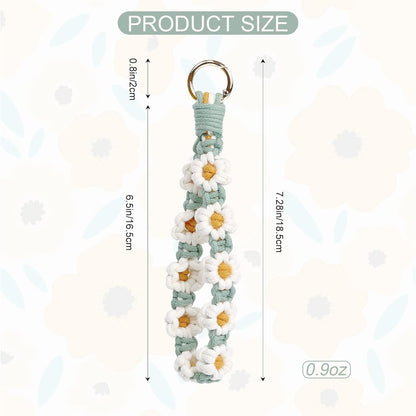 Boho Macrame Keychain Wristlet Keychain Weave Exquisite Keyring Holder Bracelet Handmade Wrist Lanyard for V1259-DP01-A-3675