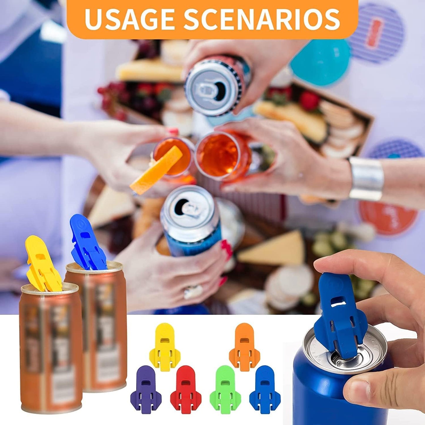 6 Pcs Manual Can Openers Manual Easy Can Opener for Family Drinks Protector Opener Drink Shield Plastic V1259-DP01-A-3676