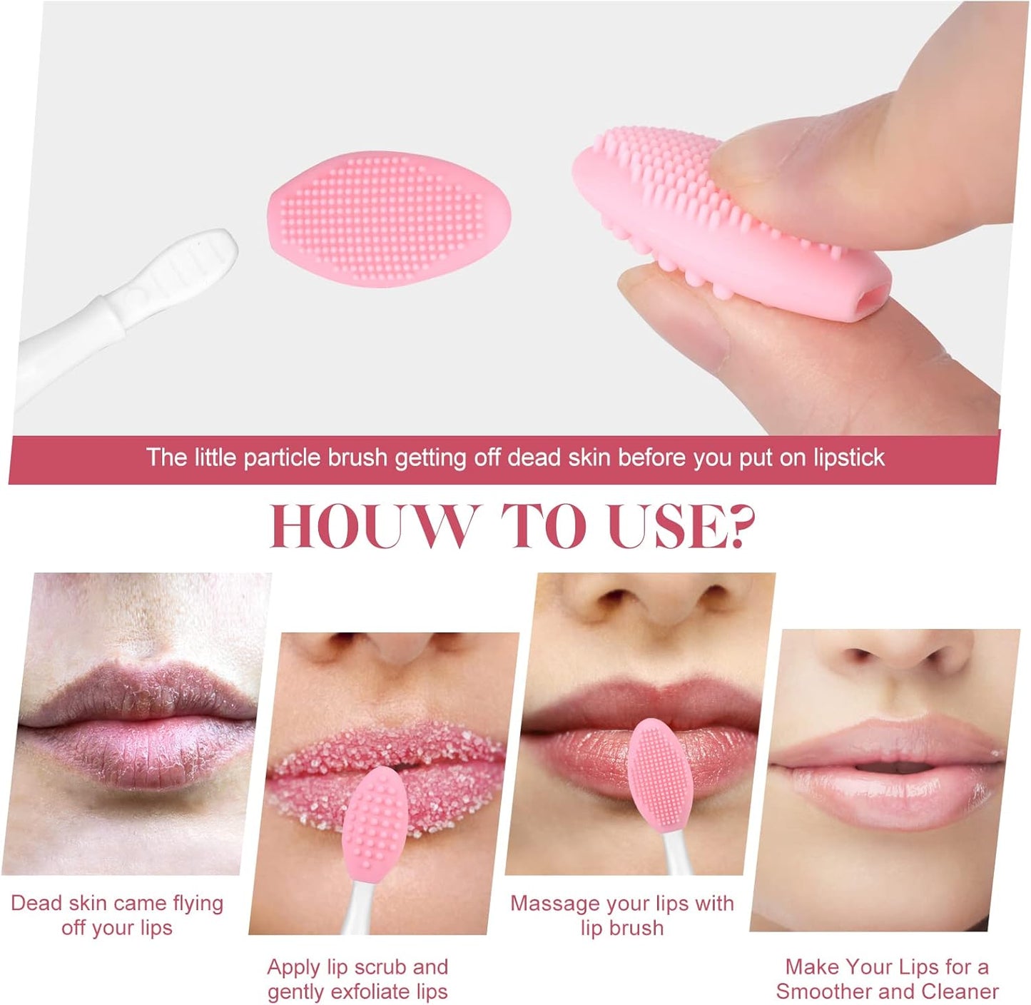 Silicone Lip Scrub Brush Lip Scrubber Tool Lip Exfoliator Brush Exfoliating Lip Scrub Tool for Dark Lips V1259-DP01-A-3682
