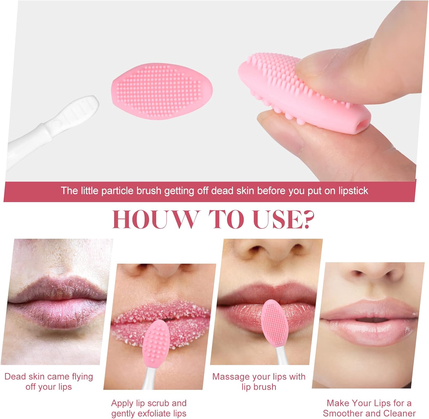 Silicone Lip Scrub Brush Lip Scrubber Tool Lip Exfoliator Brush Exfoliating Lip Scrub Tool for Dark Lips V1259-DP01-A-3682