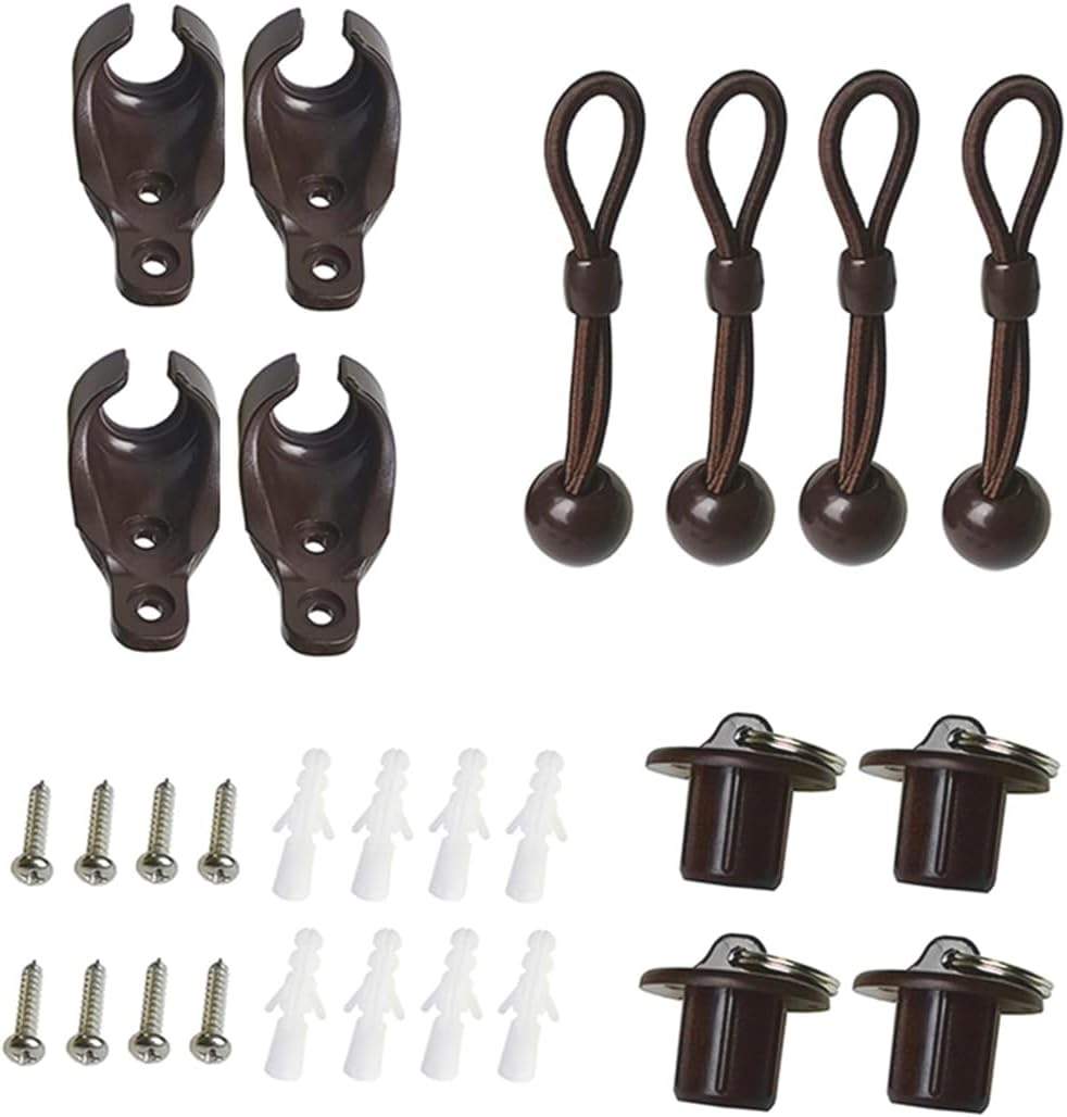 Replacement Shade Parts Bungee End Cap Kit for Exterior Cordless Roller Shades Outdoor Blinds( 2 Sets)(Brown) V1259-DP01-A-3687