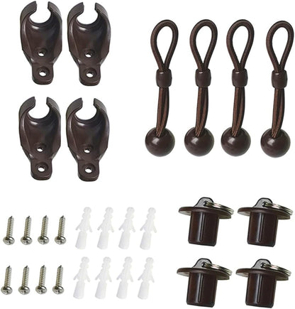 Replacement Shade Parts Bungee End Cap Kit for Exterior Cordless Roller Shades Outdoor Blinds( 2 Sets)(Brown) V1259-DP01-A-3687