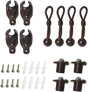 Replacement Shade Parts Bungee End Cap Kit for Exterior Cordless Roller Shades Outdoor Blinds( 2 Sets)(Brown) V1259-DP01-A-3687