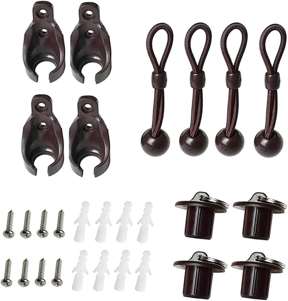 Replacement Shade Parts Bungee End Cap Kit for Exterior Cordless Roller Shades Outdoor Blinds( 2 Sets)(Brown) V1259-DP01-A-3687
