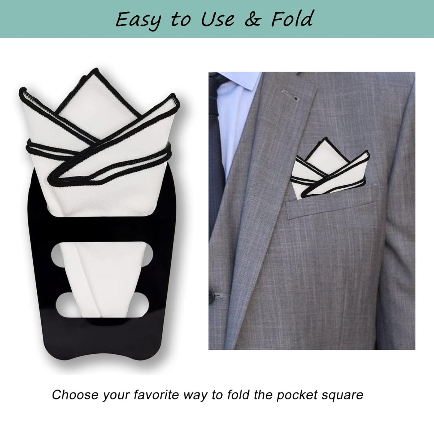 Pocket Squares Holder, Accessories for Men Square Scarf, Suits, Tuxedos,Vests and Dinner Jackets, 3 Pack, One V1259-DP01-A-3689