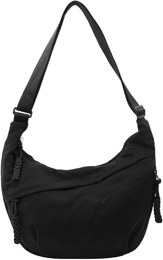 Crescent Bag for Women Men Nylon Crossbody Bags Multi-Pocket Sling Bag Roomy Hobo Bags Moon Bag Slouchy V1259-DP01-A-3691