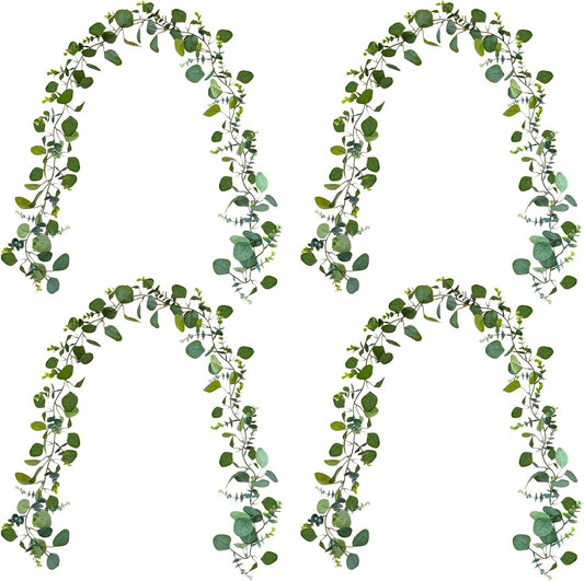 4 Pack Artificial Eucalyptus Garlands for Decoration, Artificial Greenery Garland Fake Vines for Bedroom and V1259-DP01-A-3700
