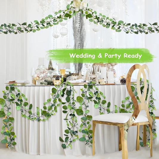 4 Pack Artificial Eucalyptus Garlands for Decoration, Artificial Greenery Garland Fake Vines for Bedroom and V1259-DP01-A-3700
