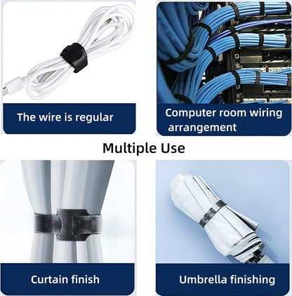 100 PCS 6 Inches Reusable Cable Ties, Adjustable Wire Ties, Cable Organizer, Cord Wrap and Hook Loop Cords V1259-DP01-A-3704