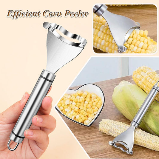 Corn Peeler, 2 Pcs Stainless Steel Corn Peeler for Corn On The Cob Efficient Corn Cob Stripper Corn Kernel V1259-DP01-A-3710