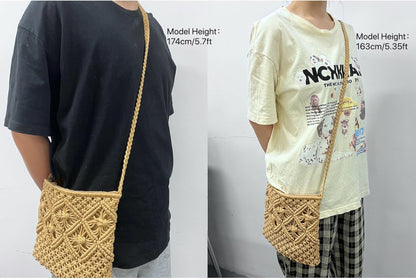 Boho Crossbody Handbag Summer Beach Shoulder Handbag Boho Envelope Clutch Crochet Handmade Purse Tassel V1259-DP01-A-3713