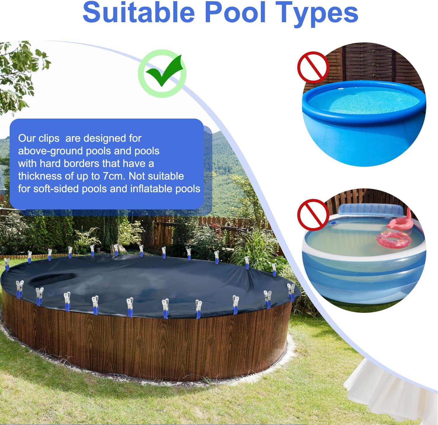 Pool Cover Clips for Above Ground Pools, 30 Pcs 4.7 Inch Stainless Steel, Windproof Clips with Protective V1259-DP01-A-3721
