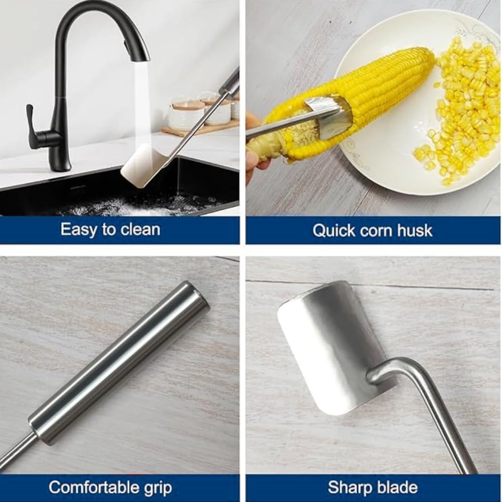 Corn Peeler and Cob Remover Tool, Fast and Safe Kitchen Utensil, Easy Clean Design V1259-DP01-A-3723