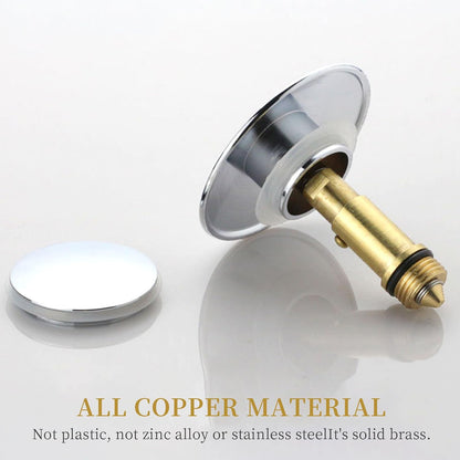 2 Pcs Bathroom Pop Up Sink Drain Stopper 66 mm Bathroom Sink Stopper, Pop-Up Click Clack Plug, Solid Brass V1259-DP01-A-3727