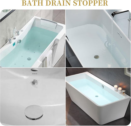 2 Pcs Bathroom Pop Up Sink Drain Stopper 66 mm Bathroom Sink Stopper, Pop-Up Click Clack Plug, Solid Brass V1259-DP01-A-3727