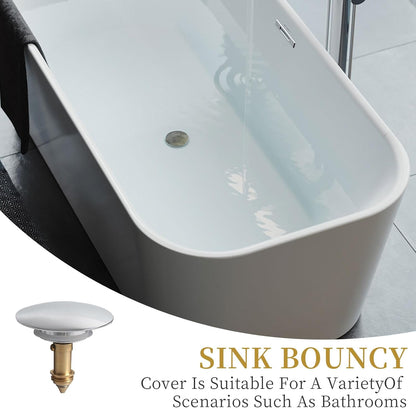 2 Pcs Bathroom Pop Up Sink Drain Stopper 66 mm Bathroom Sink Stopper, Pop-Up Click Clack Plug, Solid Brass V1259-DP01-A-3727